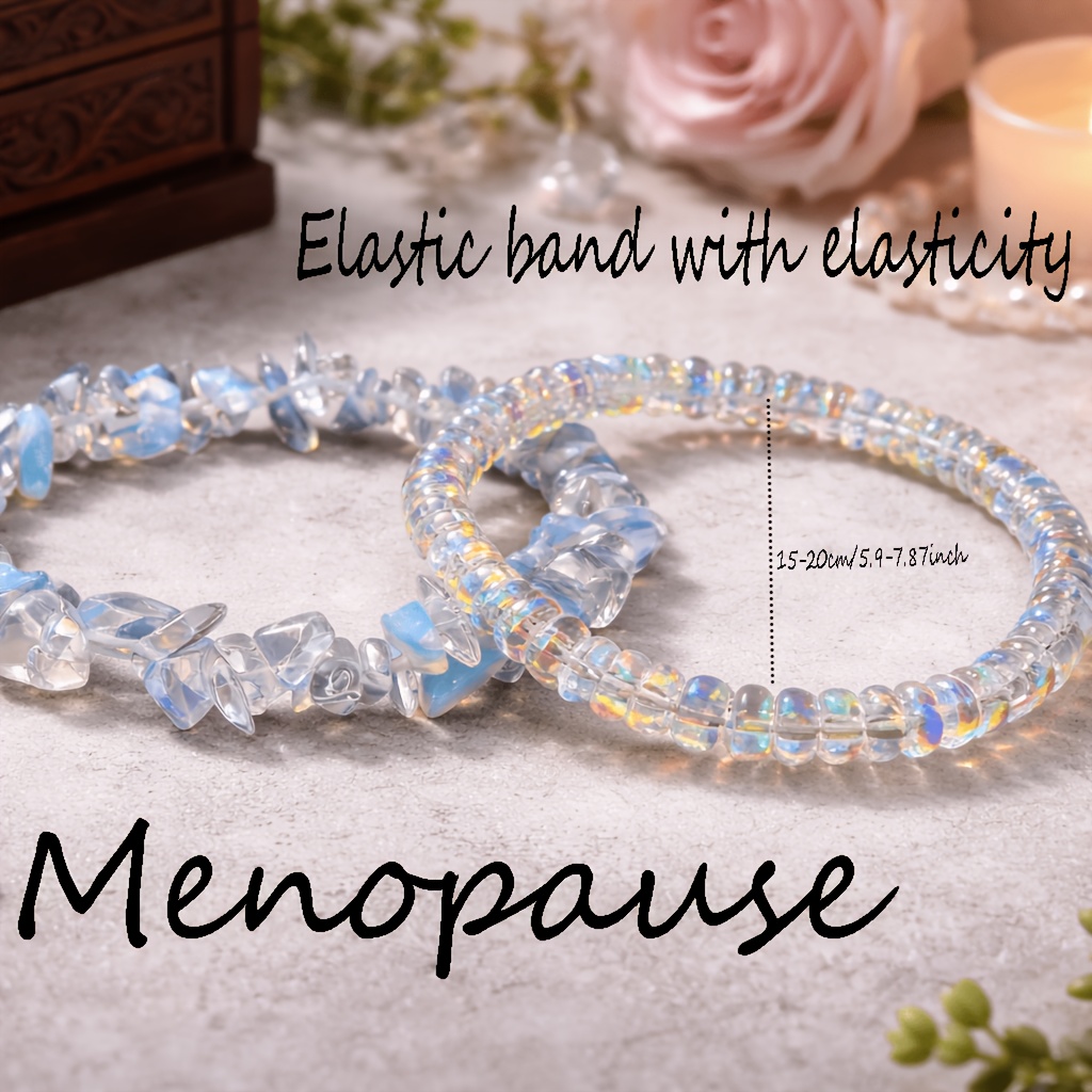 2-Pack Iridescent Crystal Shard Bracelets, Stackable Accessories
